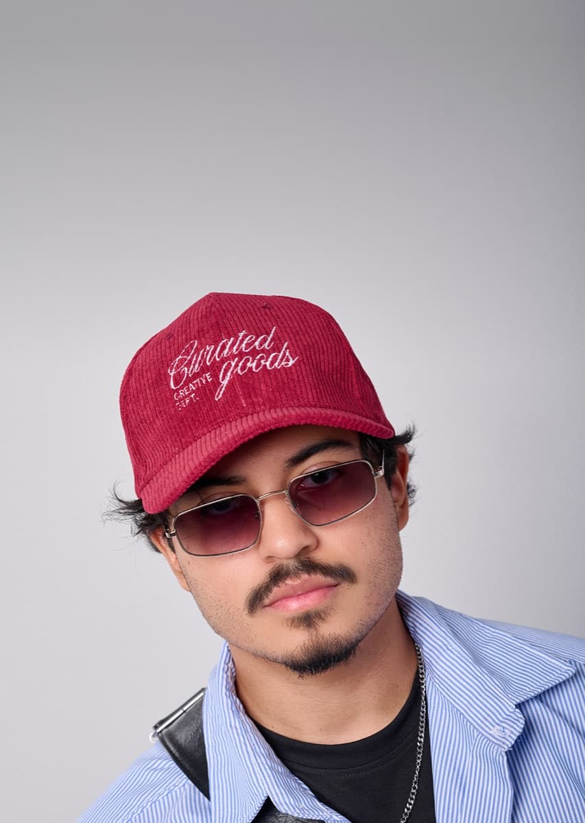 stmnt essential burgundy corduroy cap hover